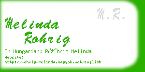 melinda rohrig business card